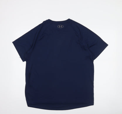 Under Armour Men's Blue Tech T-Shirt L Relaxed Fit Gym Top