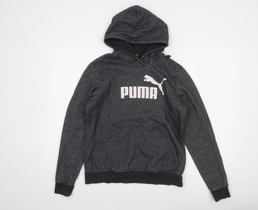 Puma Women's Charcoal Hooded Pullover Sweatshirt Size 12 UK Cotton Blend