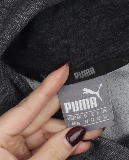 Puma Women's Charcoal Hooded Pullover Sweatshirt Size 12 UK Cotton Blend