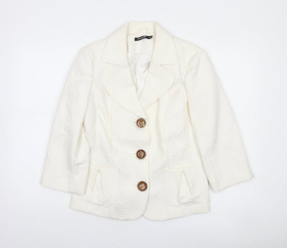Atmosphere Women Ivory Textured Single-Breasted Blazer Size 16