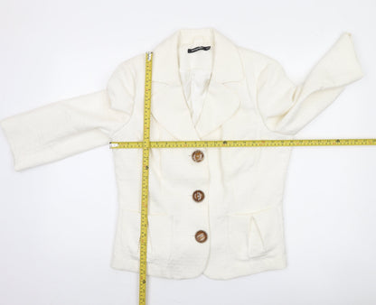 Atmosphere Women Ivory Textured Single-Breasted Blazer Size 16