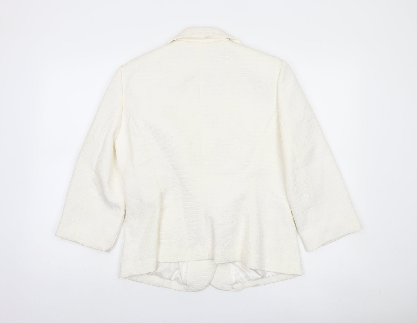 Atmosphere Women Ivory Textured Single-Breasted Blazer Size 16