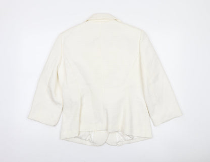 Atmosphere Women Ivory Textured Single-Breasted Blazer Size 16