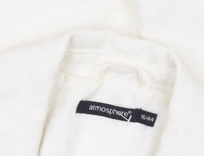 Atmosphere Women Ivory Textured Single-Breasted Blazer Size 16