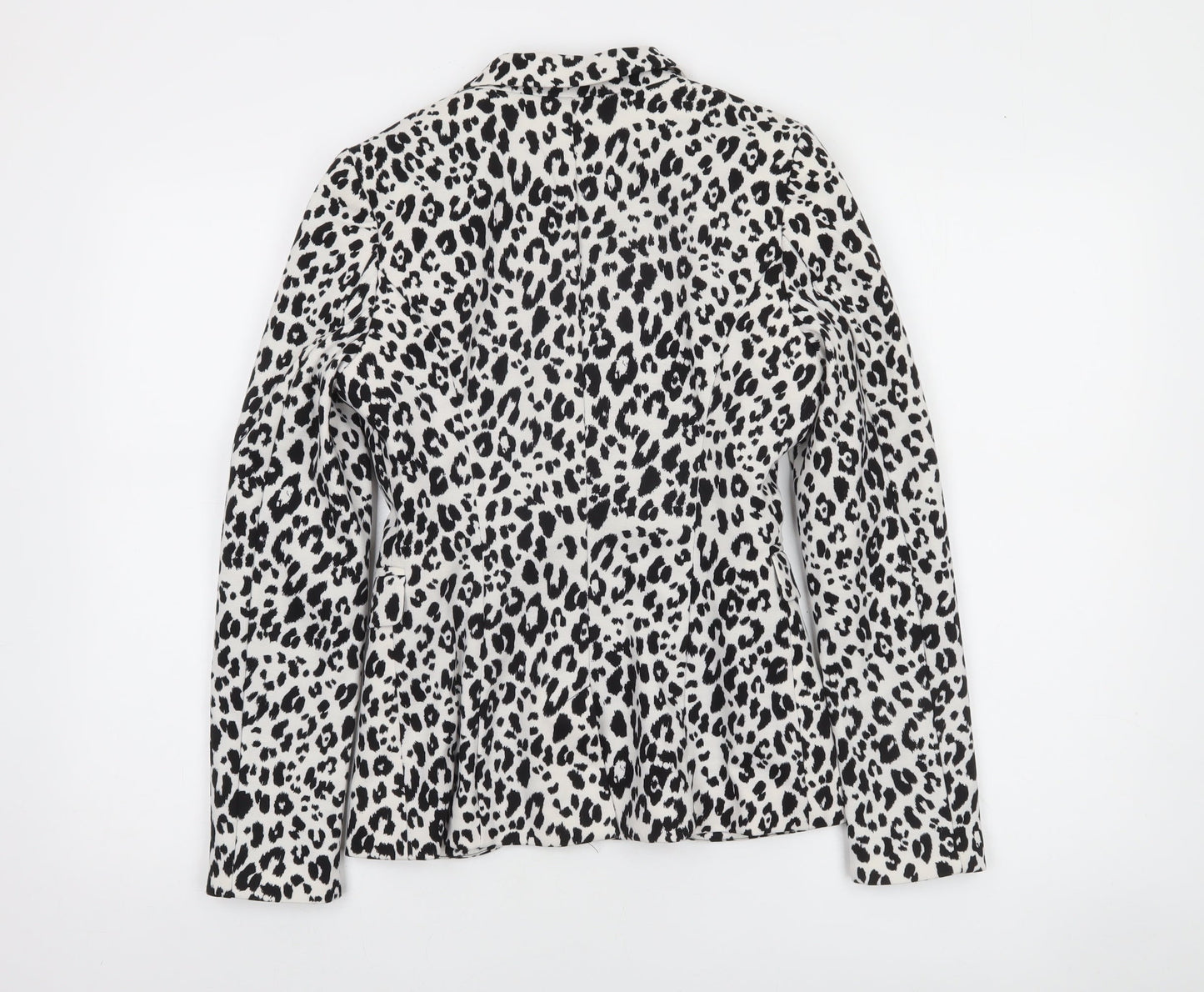 H&M Women's Multicoloured Animal Print Slim Fit Tuxedo Suit Jacket Size 6