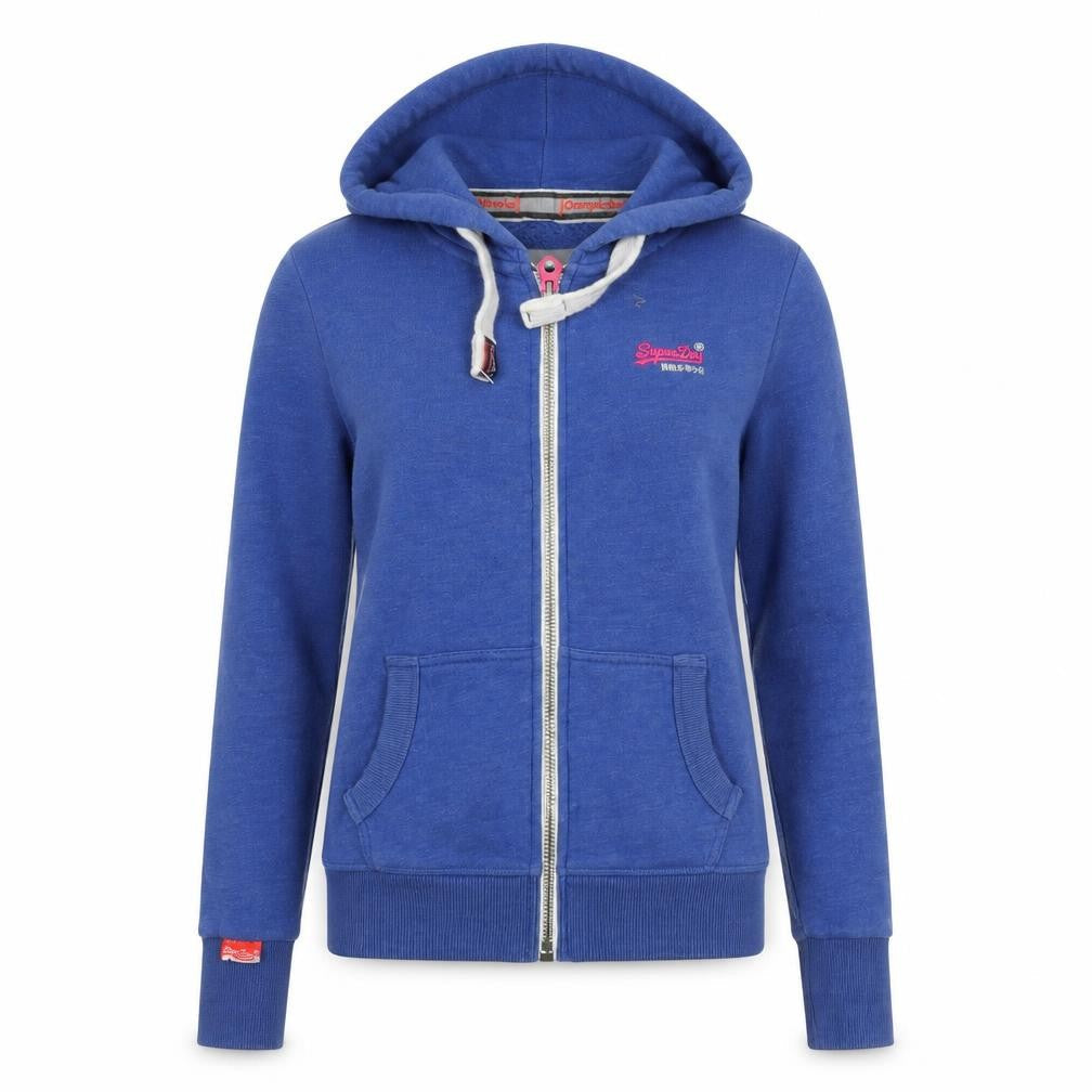 Womens UK Size 2XS Superdry Blue Full Zip Hoodie