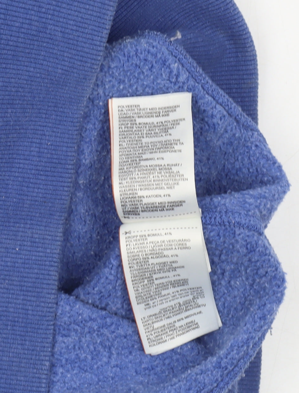 Superdry Women Blue Full Zip Hoodie 2XS Orange Label Cotton Blend