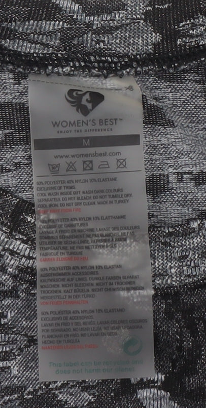 Women's Best Grey Camouflage Long Sleeve Cropped Activewear Top M