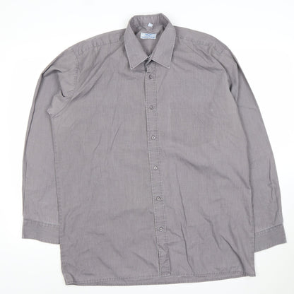 Hunter Men's Grey Long Sleeve Dress Shirt 16in 41cm Classic Fit