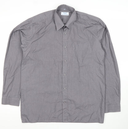 Hunter Men's Grey Long Sleeve Dress Shirt Size 15/38cm Classic Fit