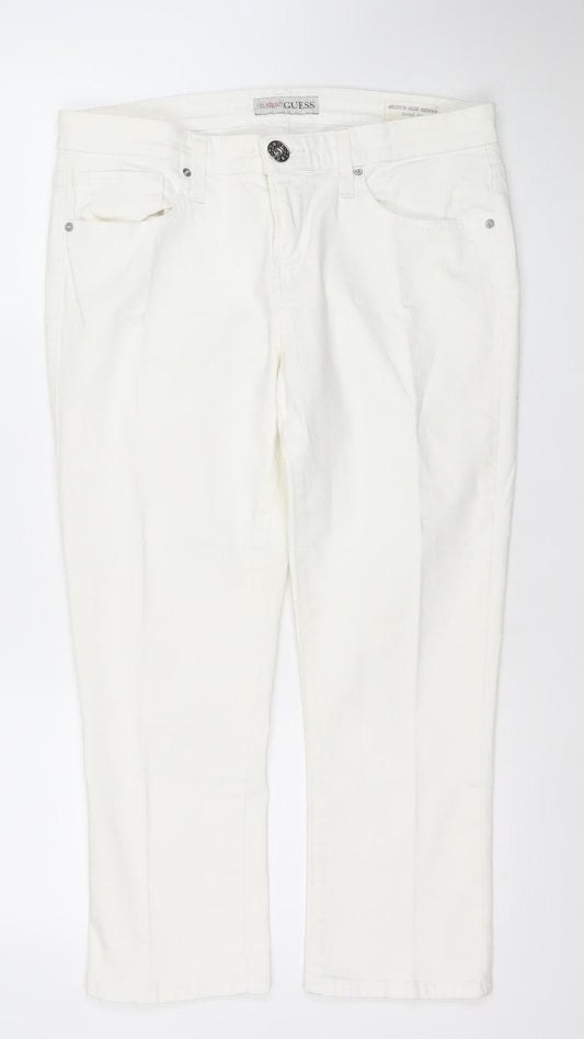 Guess Women’s White Skinny Jeans Size 14 Slim Fit Denim Stretch