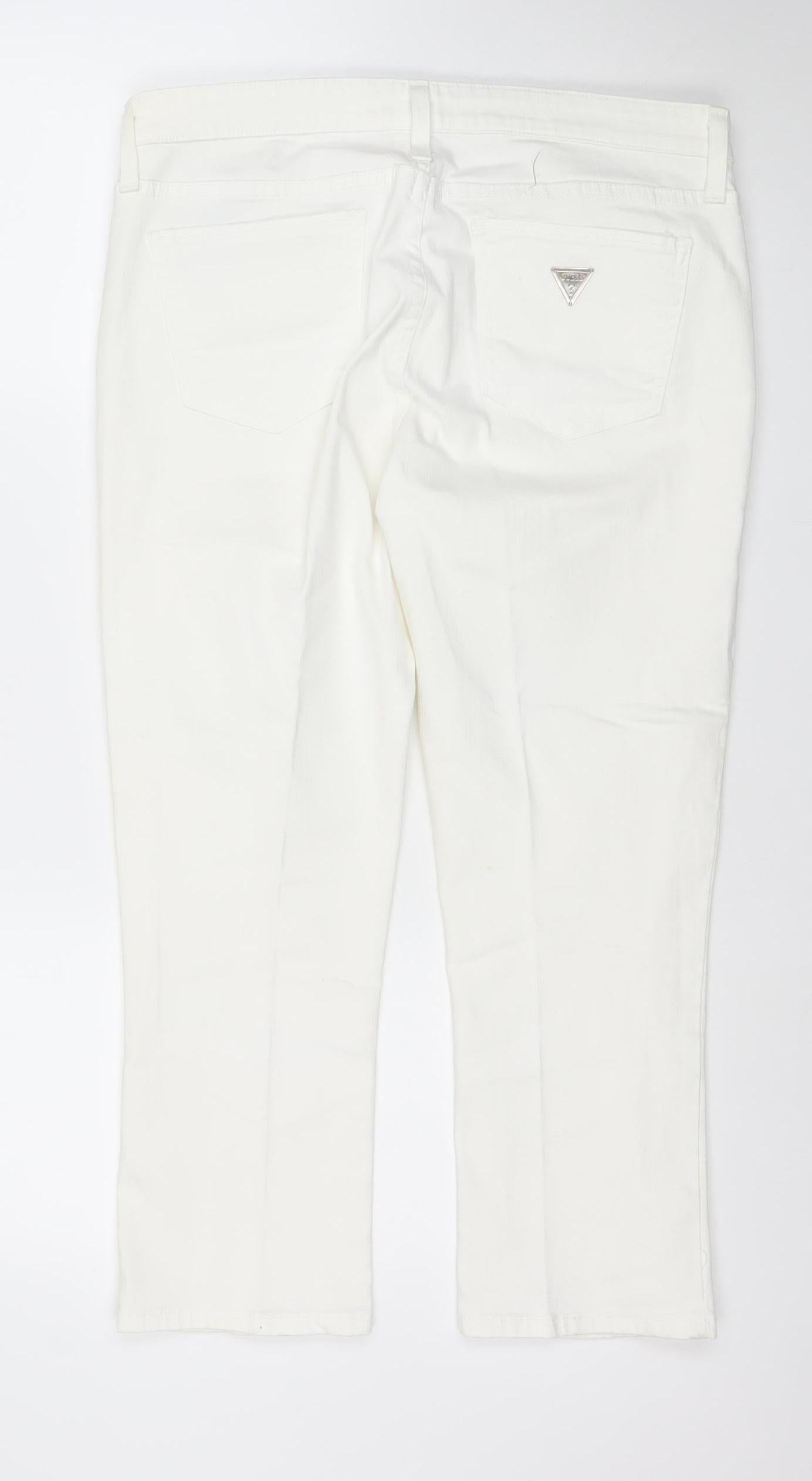 Guess Women’s White Skinny Jeans Size 14 Slim Fit Denim Stretch