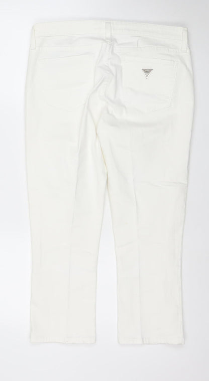 Guess Women’s White Skinny Jeans Size 14 Slim Fit Denim Stretch
