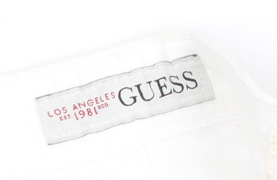 Guess Women’s White Skinny Jeans Size 14 Slim Fit Denim Stretch