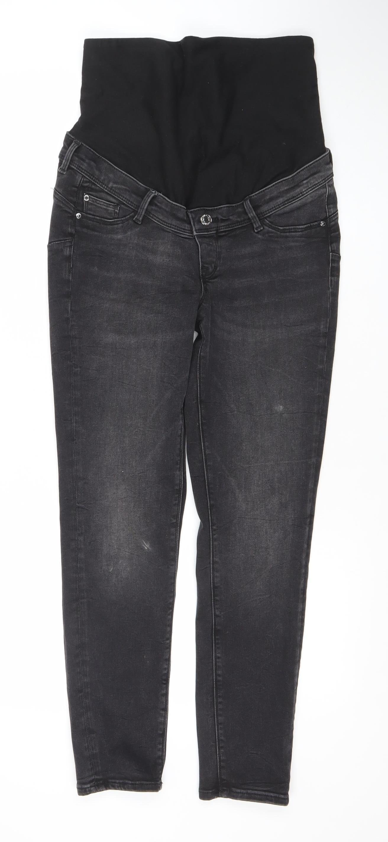 H&M Women Black Size 7 Jeggings Ankle High Rib Maternity Jeans