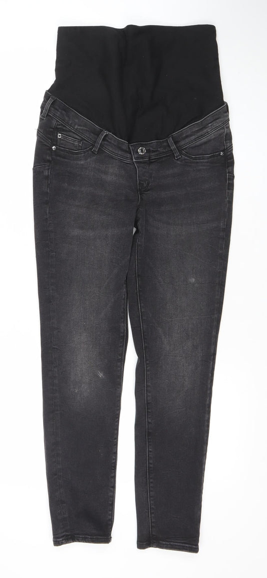 H&M Women Black Size 7 Jeggings Ankle High Rib Maternity Jeans