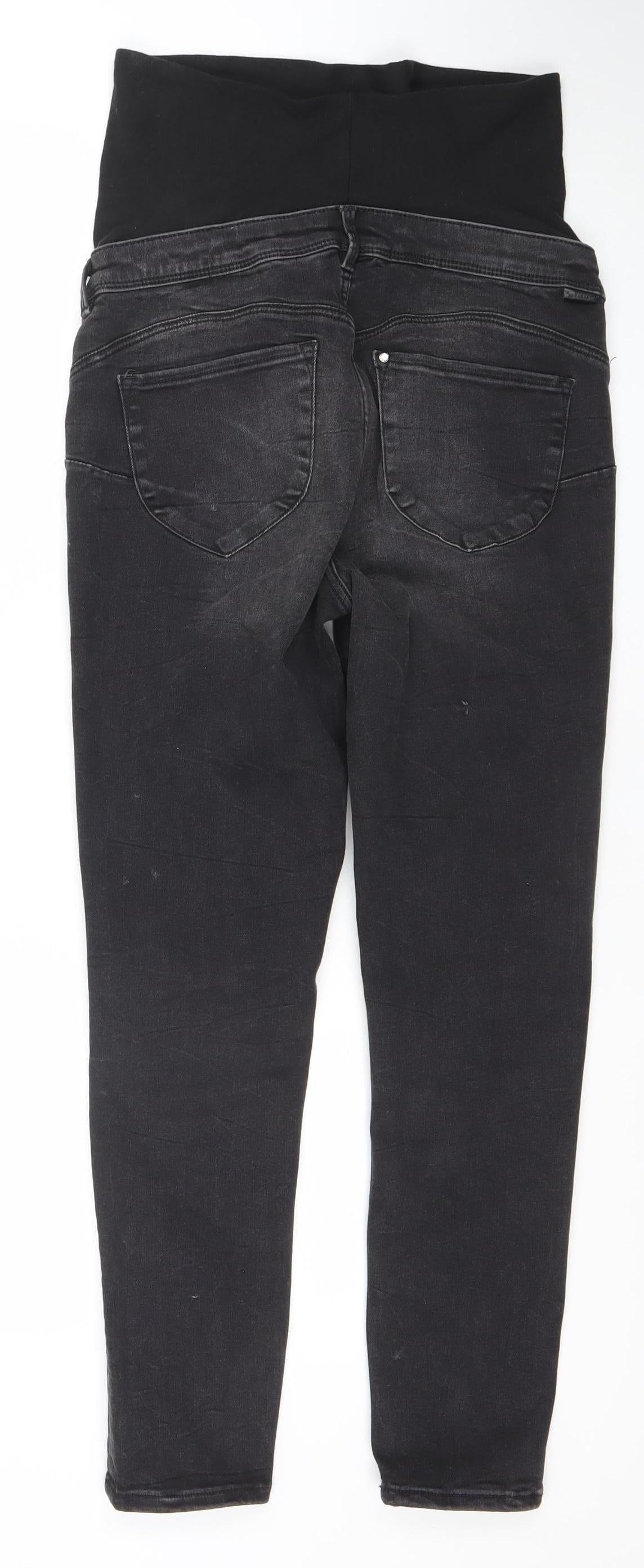 H&M Women Black Size 7 Jeggings Ankle High Rib Maternity Jeans