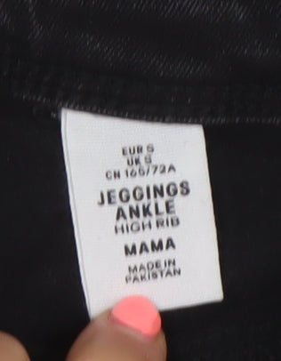 H&M Women Black Size 7 Jeggings Ankle High Rib Maternity Jeans