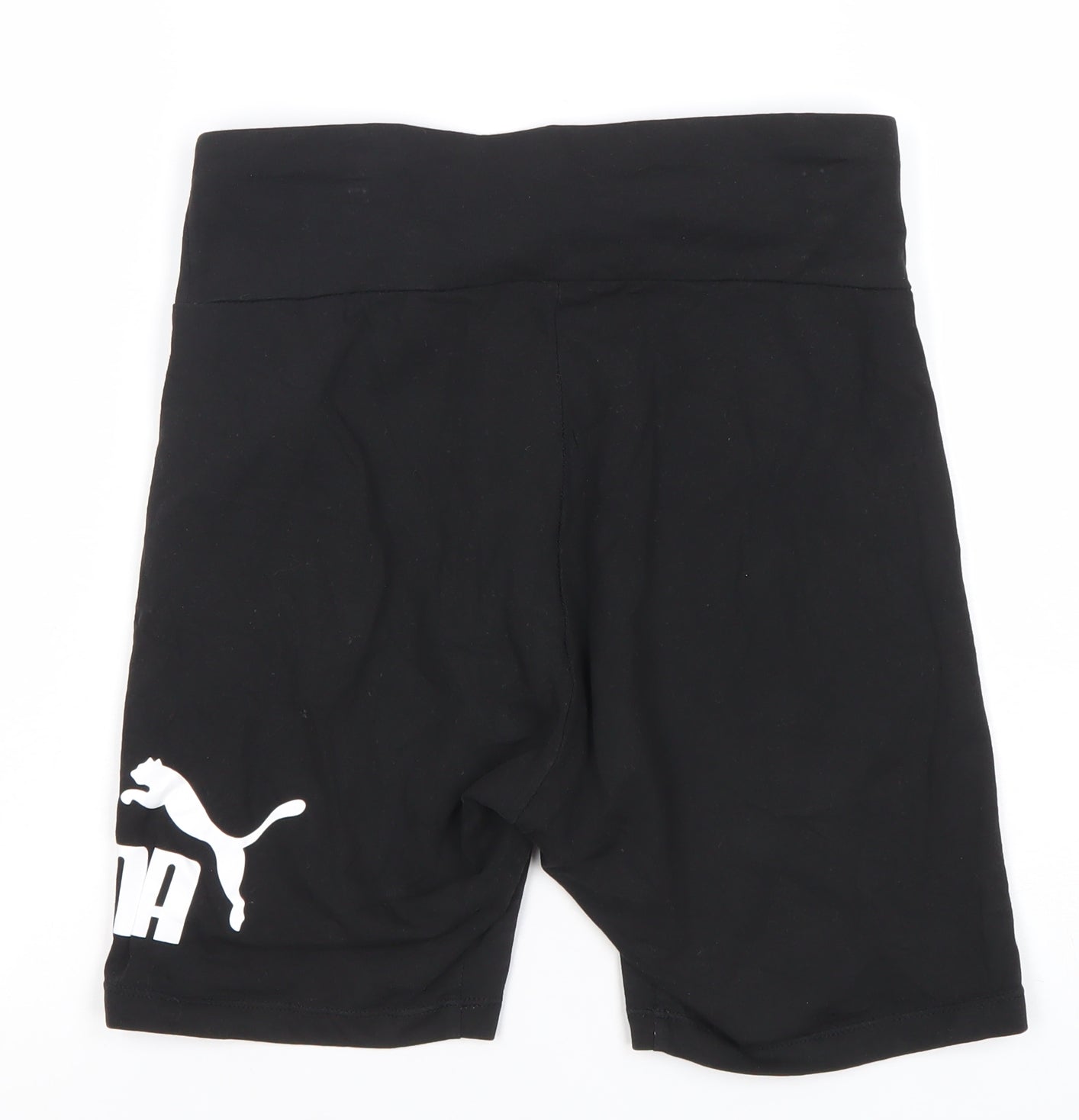 Puma Womens Black Biker Shorts M Jersey Cotton Stretch Activewear