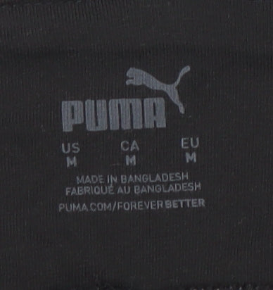 Puma Womens Black Biker Shorts M Jersey Cotton Stretch Activewear