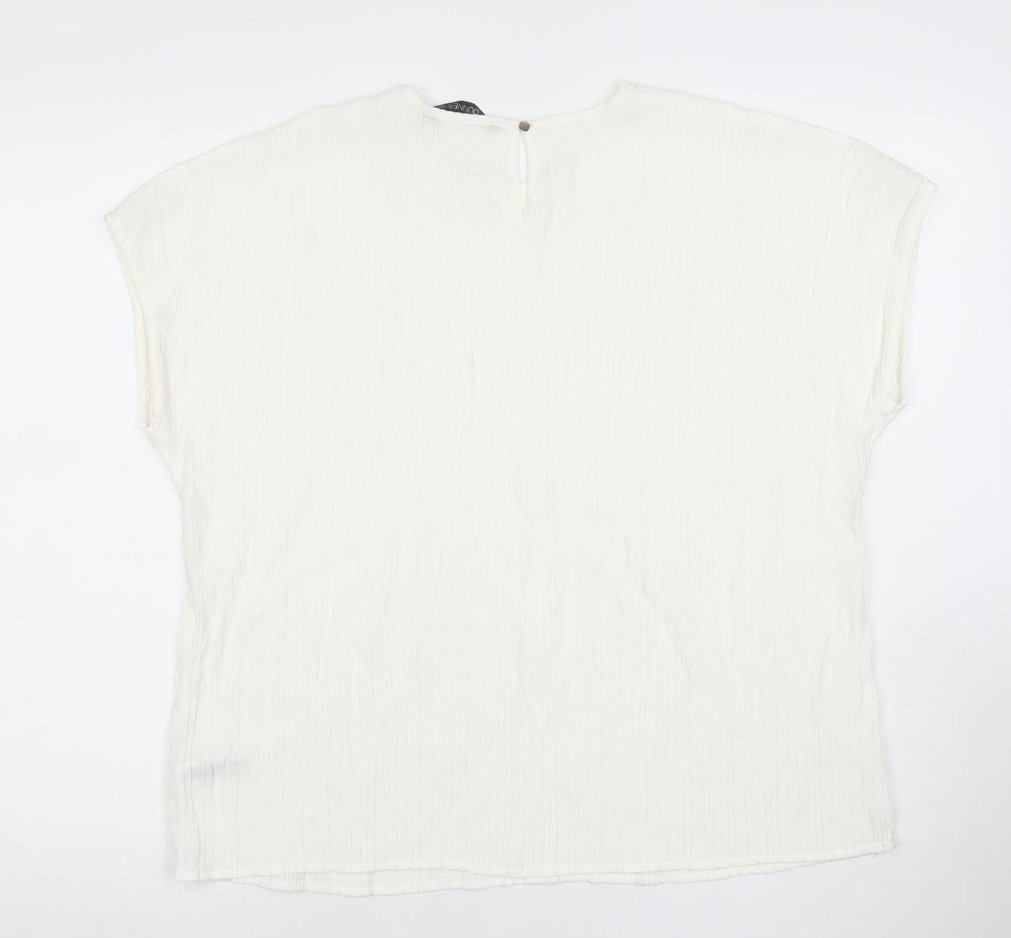 Dunes Stories Women's White Relaxed Fit Viscose Blouse Size 16