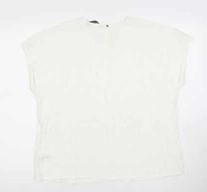 Dunes Stories Women's White Relaxed Fit Viscose Blouse Size 16