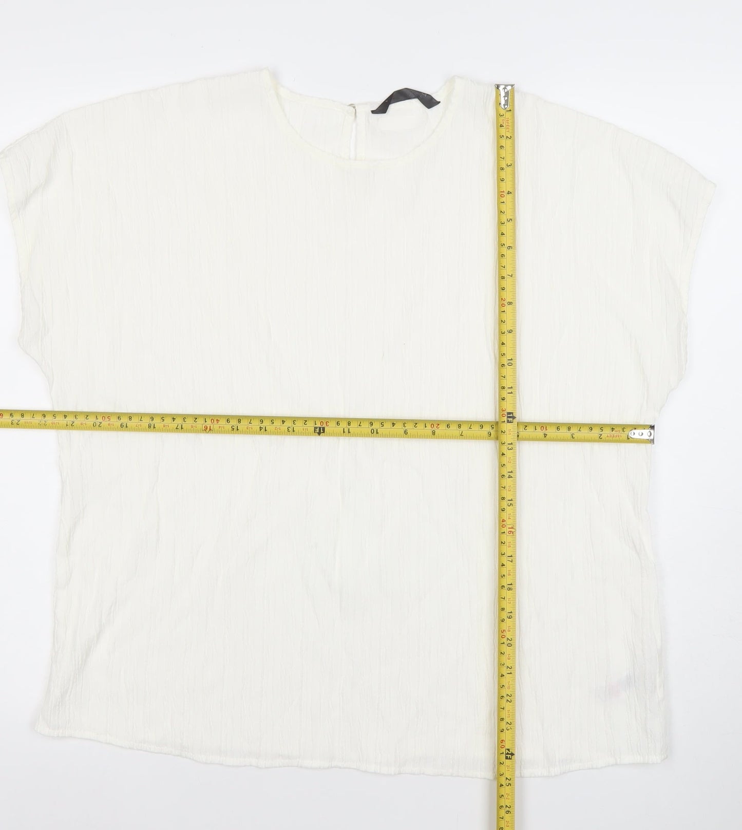 Dunes Stories Women's White Relaxed Fit Viscose Blouse Size 16