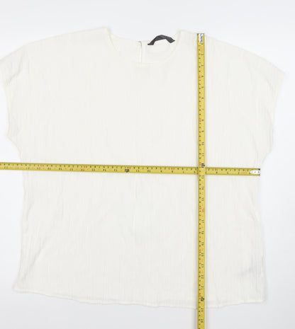Dunes Stories Women's White Relaxed Fit Viscose Blouse Size 16