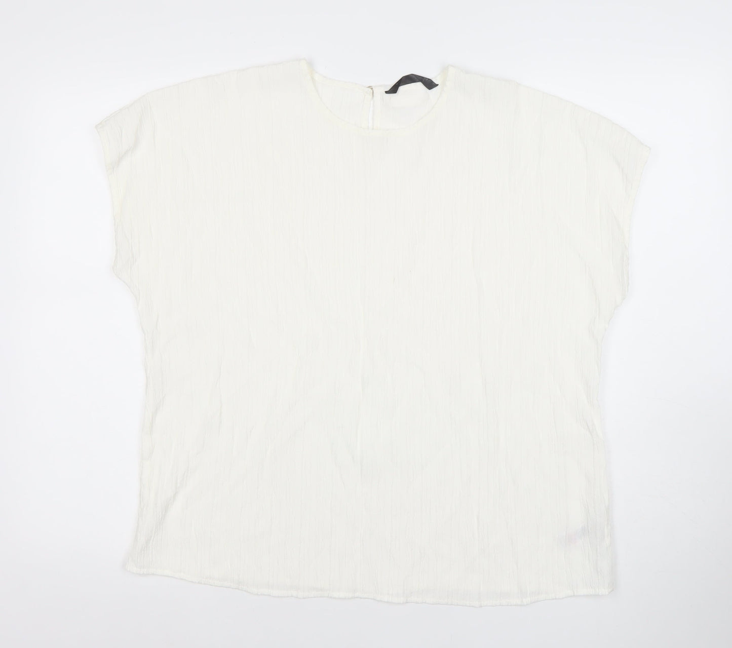 Dunes Stories Women's White Relaxed Fit Viscose Blouse Size 16