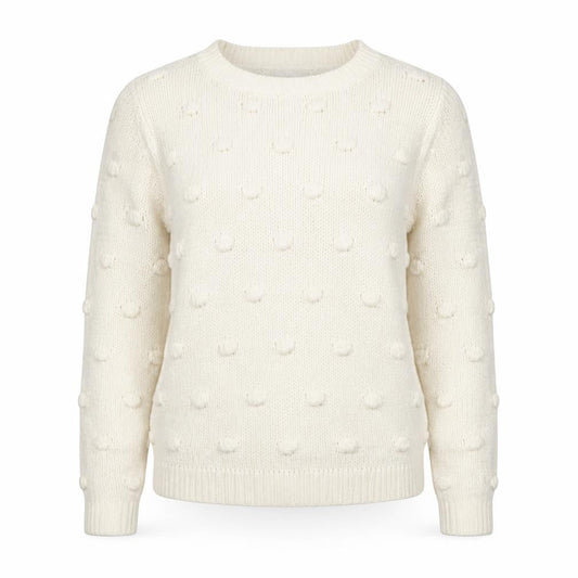 Vila Womens Ivory XS Chunky Knit Cotton Acrylic Jumper