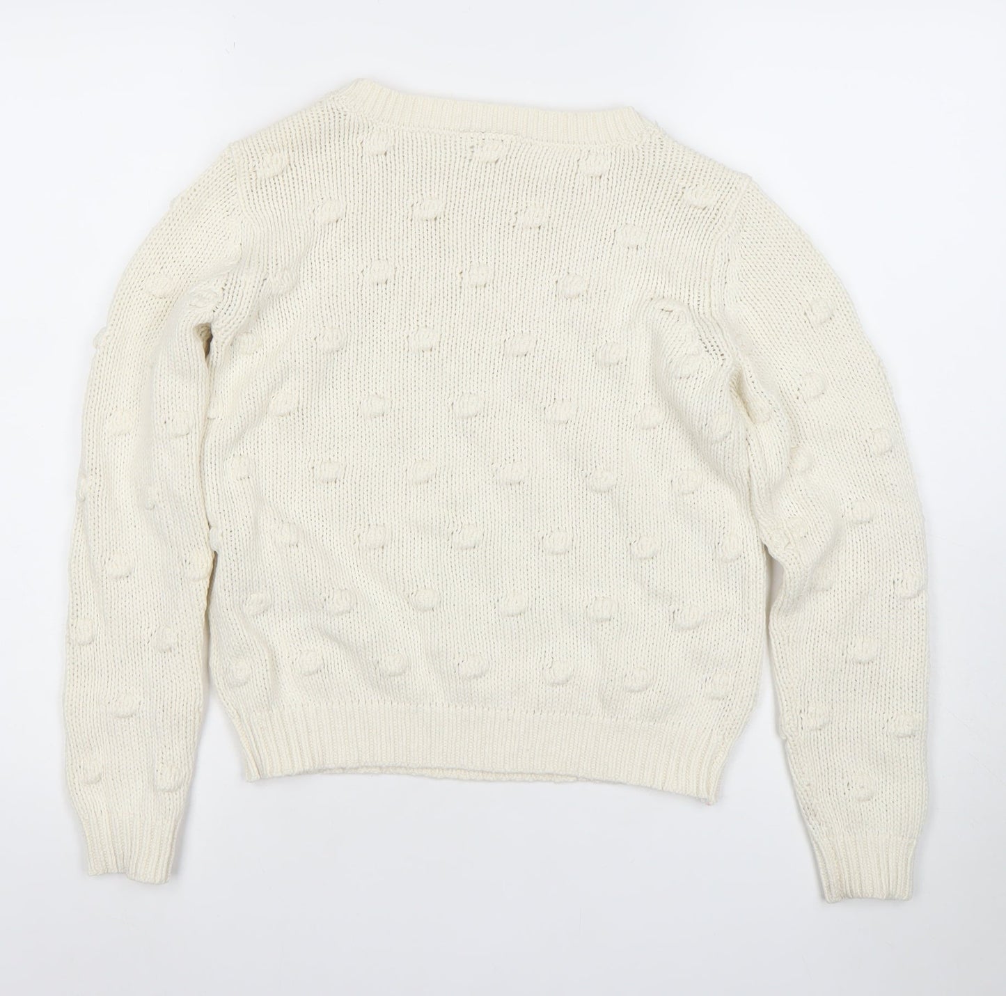 Vila Womens Ivory XS Chunky Knit Cotton Acrylic Jumper