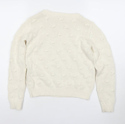 Vila Womens Ivory XS Chunky Knit Cotton Acrylic Jumper