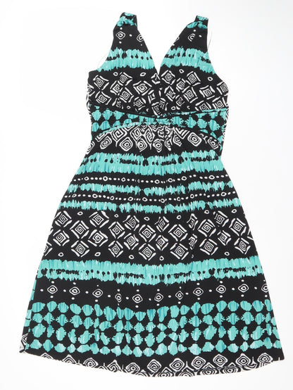 Stella Morgan Women’s Green Geometric Halter Bodycon Dress Size 12