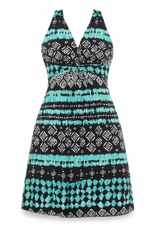 Stella Morgan Women’s Green Geometric Halter Bodycon Dress Size 12