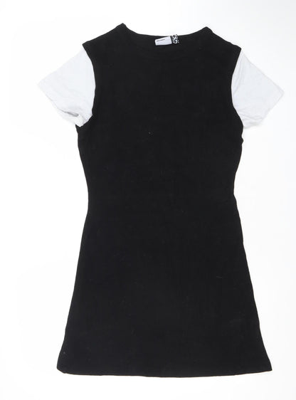 ASOS Women’s Black Bodycon Cotton Elastane Sleeveless Dress Size 14