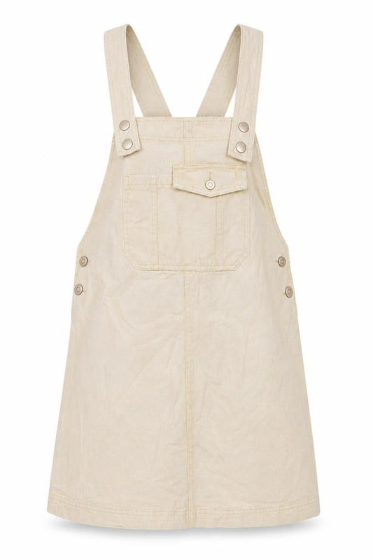 River Island Women Beige Cotton Pinafore Dress Size 10