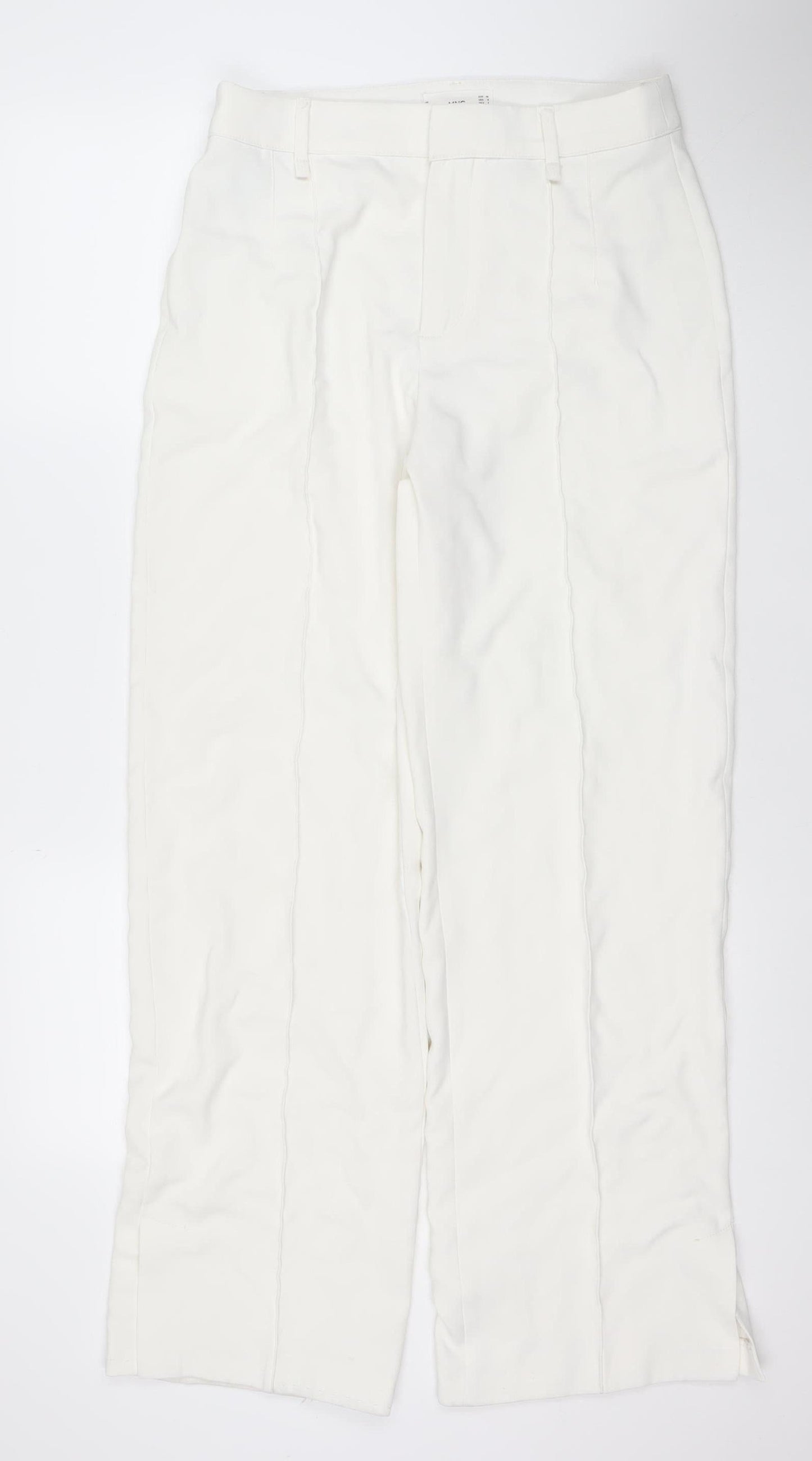 Womens UK Size 12 MNG Regular Fit BusinessFormal Ivory Trousers