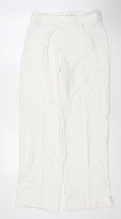 Womens UK Size 12 MNG Regular Fit BusinessFormal Ivory Trousers