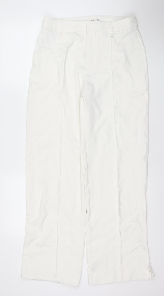 MNG Women’s Ivory Straight Leg Formal Trousers UK 12