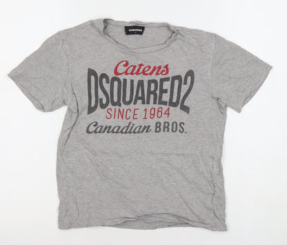 Dsquared2 Boys Grey Logo Print Cotton T-Shirt 8 Years