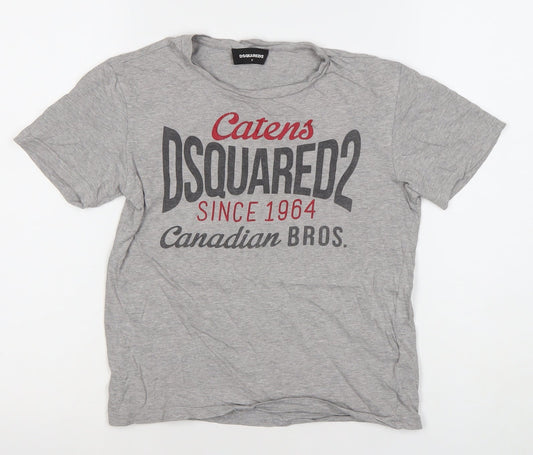 Dsquared2 Boys Grey Logo Print Cotton T-Shirt 8 Years