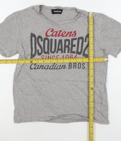 Dsquared2 Boys Grey Logo Print Cotton T-Shirt 8 Years