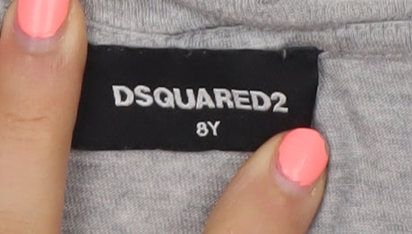 Dsquared2 Boys Grey Logo Print Cotton T-Shirt 8 Years