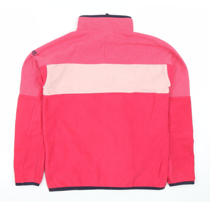 Craghoppers Girls Pink 11-12 Years Fleece Colourblock 1/2 Zip Sweatshirt