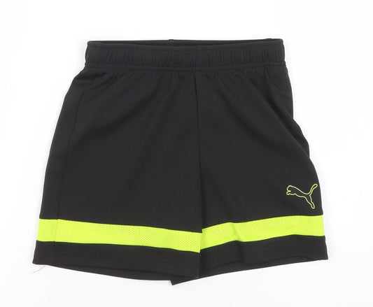 Puma Boys Black Athletic Sports Shorts 9-10 Years Quick Dry Activewear