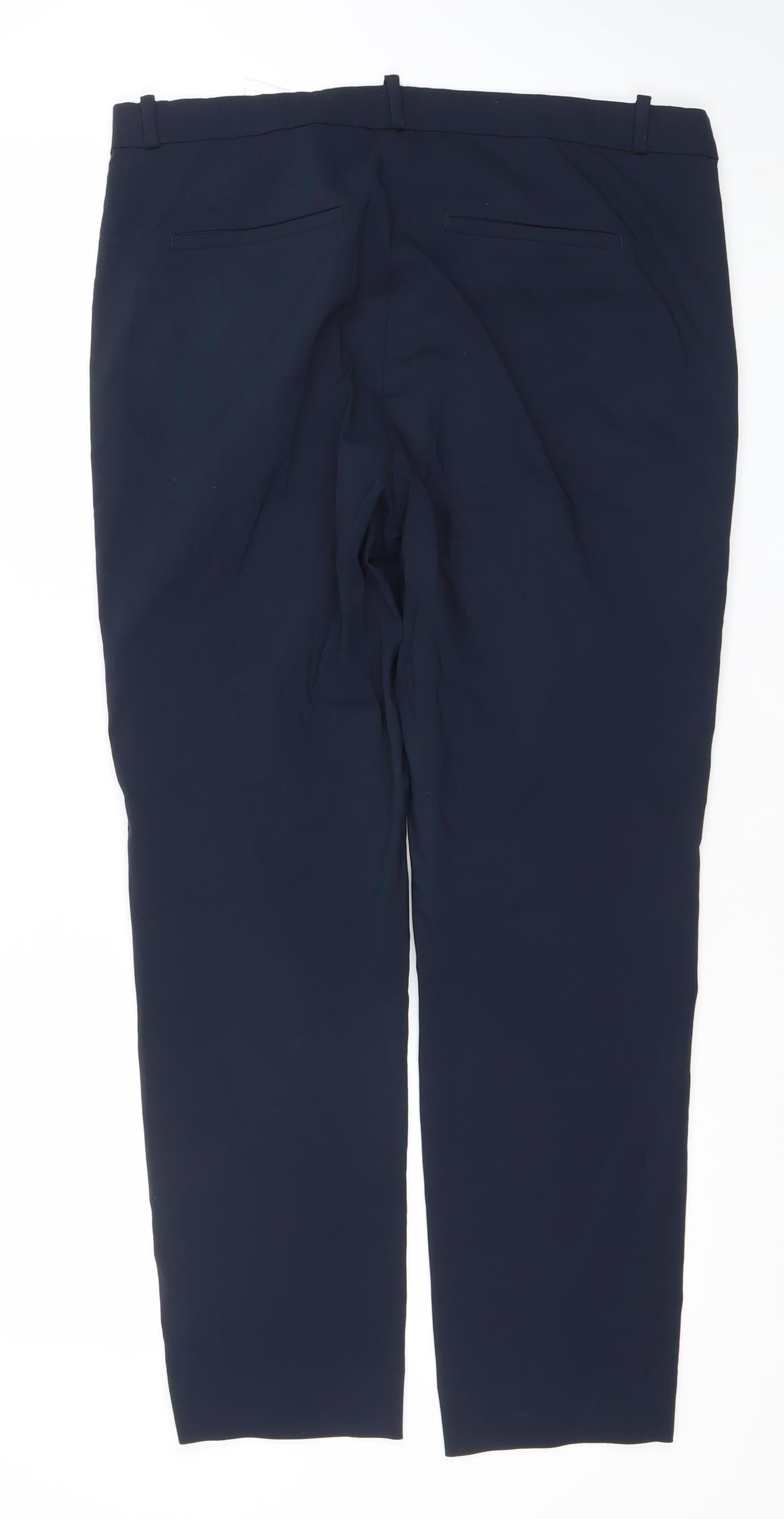 FREE/QUENT Men's Blue XL Regular Fit Straight Leg Trousers
