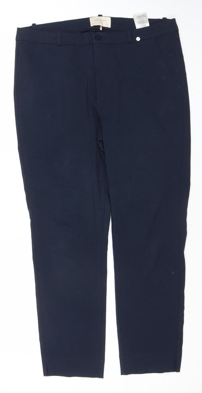 FREE/QUENT Men's Blue XL Regular Fit Straight Leg Trousers