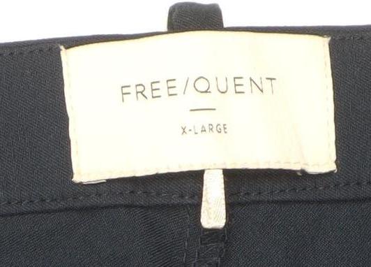 FREE/QUENT Men's Blue XL Regular Fit Straight Leg Trousers