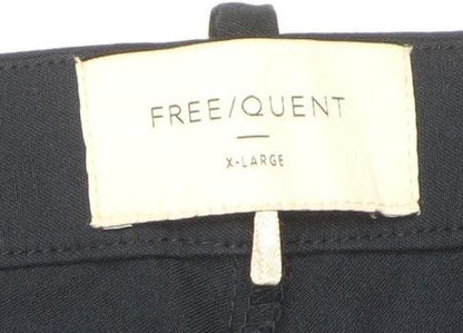 FREE/QUENT Men's Blue XL Regular Fit Straight Leg Trousers