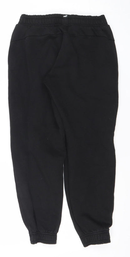 Puma Boys Black Jogger Activewear Sweatpants 12 Years Fleece Tapered Fit